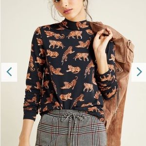 Anthropologie Maeve Knit Turtleneck Tiger